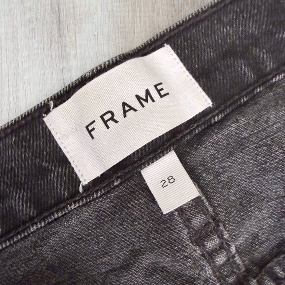 FRAME Le Nik Skinny Jeans Black Wash Lucky Mid Rise Stretch Denim Women 28 - Picture 4 of 8